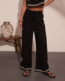 Cabana Coast Embroidered Palm Wide Leg Pants