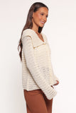 Lyra Large Collar Cardigan White