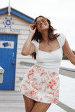 Maxima Mini Skirt Red Floral