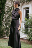 Anabelle Halter Neck Lace Maxi Dress Black