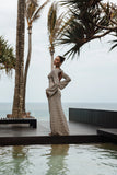 Cherie Knit Maxi Dress Sand Black