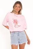 Alanna Cowgirl Club Graphic Tee Pink