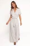 Daila Tie Waist Jumpsuit White Black