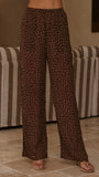 Ashleigh Sheer Shirt and Pants Set Brown Polka