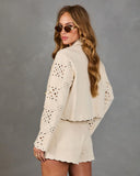 Softly Wandering Eyelet Scallop Trim Jacket