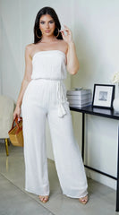 May Tube Jumpsuit White