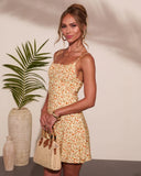 Coastal Bloom Floral Waist Tie Mini Dress