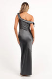 Selma Off Shoulder Maxi Dress Steel Gray