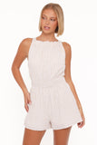 Felicity Romper Beige Gingham