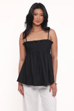 Carson Pleated Top Black