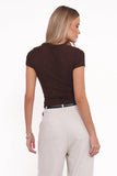 Vivian Mesh Tee Brown