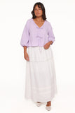 Fainche Front Tie Top Lilac Gingham