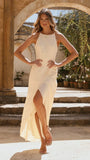 Genevieve Boat Neck Maxi Dress Yellow