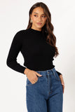 Tammy Ribbed Knit Top Black