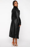Do I Ever PU Trench Coat Black