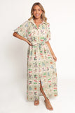 James Button Through Maxi Dress Flower Market
