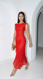 Ascent Off Shoulder Maxi Dress Red