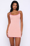 Ive Been Thinking Knit Mini Dress Bubblegum Stripe