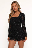 Vali Long Sleeve Romper Black