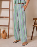 Ediena Striped Linen Pants