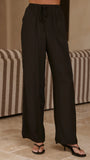 Velice Tie Top and Pants Set Black