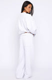 On My Own Terms Wide Leg Sweatpants Grey Marle