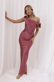 Selma Off Shoulder Maxi Dress Dark Rose