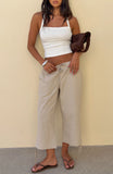 Date Me Capri Cargo Pants Stone