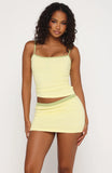 Gave You A Reason Knit Mini Skirt Lemon Lime