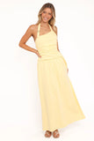 Emalia Halter Maxi Dress Pale Yellow