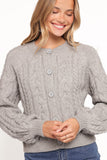 Nika Cable Knit Cardigan Grey