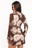 Marylon Mini Dress Brown Floral
