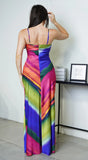 Elissa Multi Color Satin Maxi Dress Multi Color