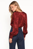 Bowman Cropped Blouse Wine