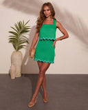 Island Pop Scallop Trim Mini Skirt