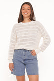 Flavia Open Stitch Sweater Cream