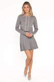 Lumi Pleated Skirt Sweater Set Grey