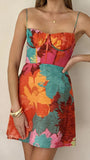 Rochelle Mini Dress Orange Floral