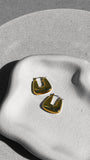 Square Crush Gold Plated Earrings Gold