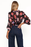 Cody Top Black Blurred Floral