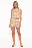 Michelle Short Set Yellow Floral Gingham