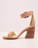 Amyra Vegan Leather Open Toe Heels