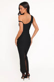 Hudson Off Shoulder Midi Dress Black