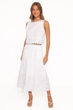 Heather Maxi Skirt Set White