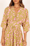 Fran Maxi Dress Green Pink