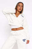 Offstage Cropped Zip Hoodie Mineral Grey