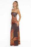 Ginny Strapless Maxi Dress Brown