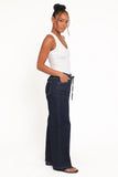 Clover Drawstring Wide Leg Jeans Dark Wash
