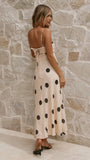 Jianna Maxi Dress Cream Black Polka Dot
