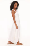 Enola Gather Midi Dress White